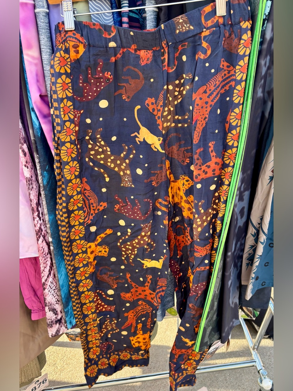 Farm Rio Women's Animal-Print Wide-Leg Pants READ DESC